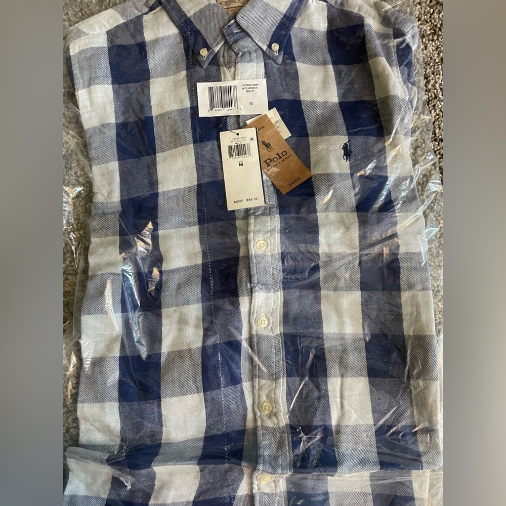 Polo checkered long sleeve button down